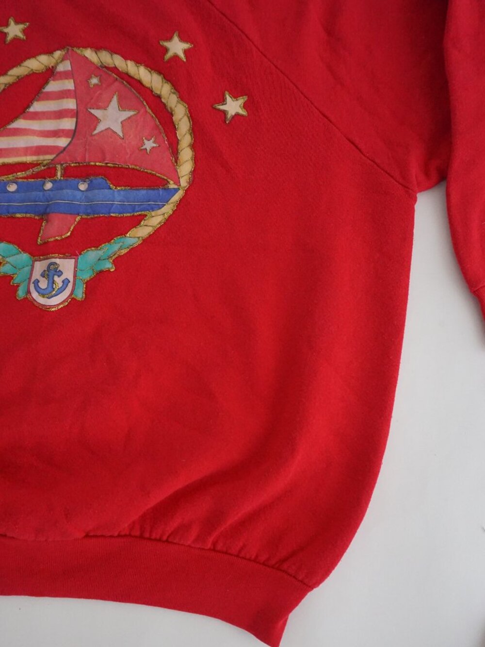 Vintage Fruit of the Loom Red Sailboat Star Rope Nautical Graphic Crewneck XL - Picture 5 of 10